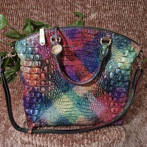 Brahmin Large Duxbury Satchel in "Awestruck" technicolor pattern New w/o tags